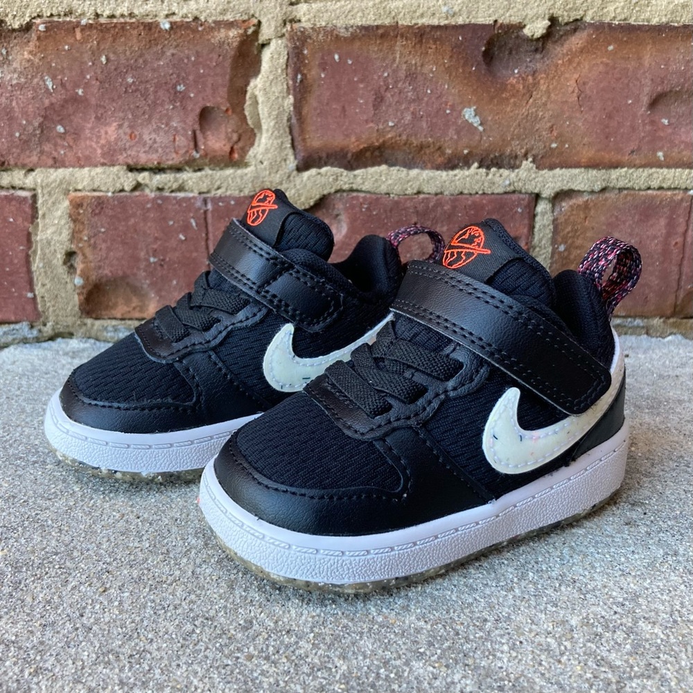 RARE Nike CZ7152-001 Court Borough Low 2 SE TD Black Speckle Sneakers Toddler 3C